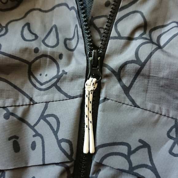 H&M dark Gray Dinosaur Print rain Jacket size 6/7 - Picture 3 of 13